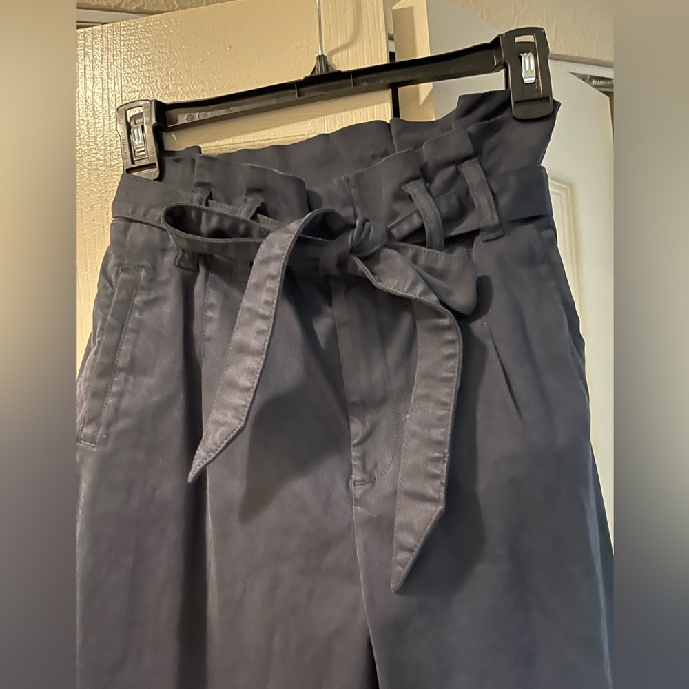 cremieux navy junior wide leg cropped pants